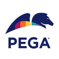 Pega logo with rainbow element for Pride Month